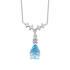 1.05 ct. Diamant Blauer Topas Halskette