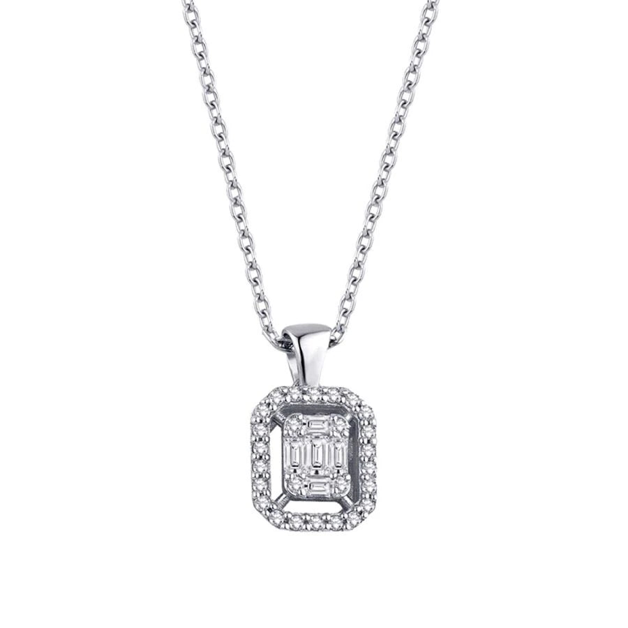0.14 ct. Diamant Baguette Halskette
