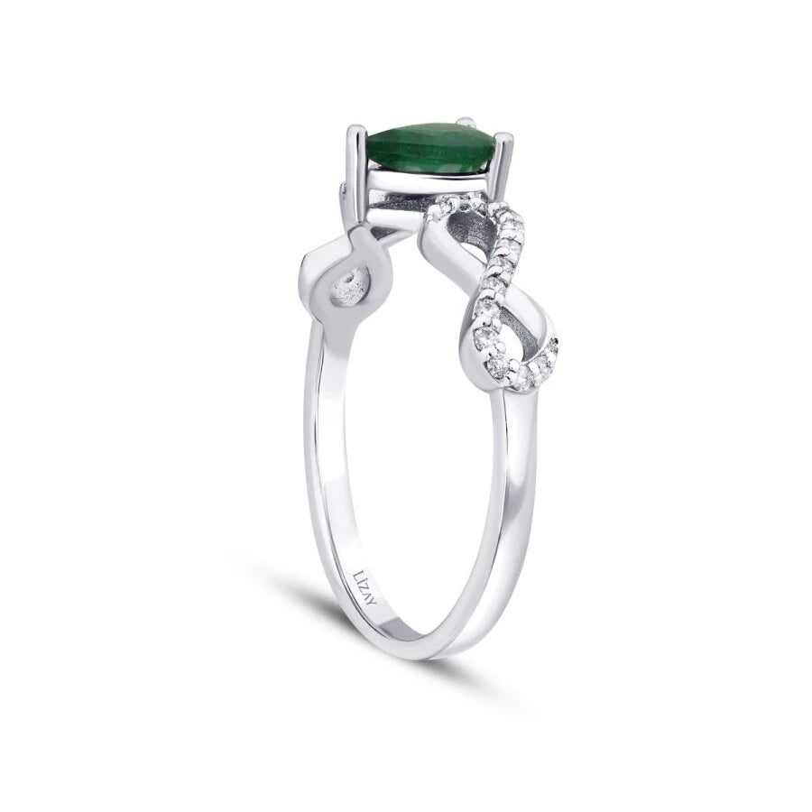 0.43 ct. Diamant Smaragd Ring