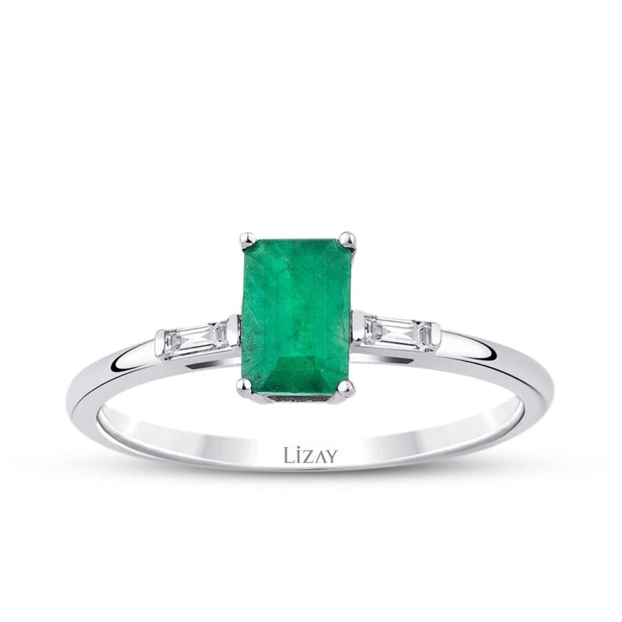 0.59 ct. Diamant Smaragd Ring