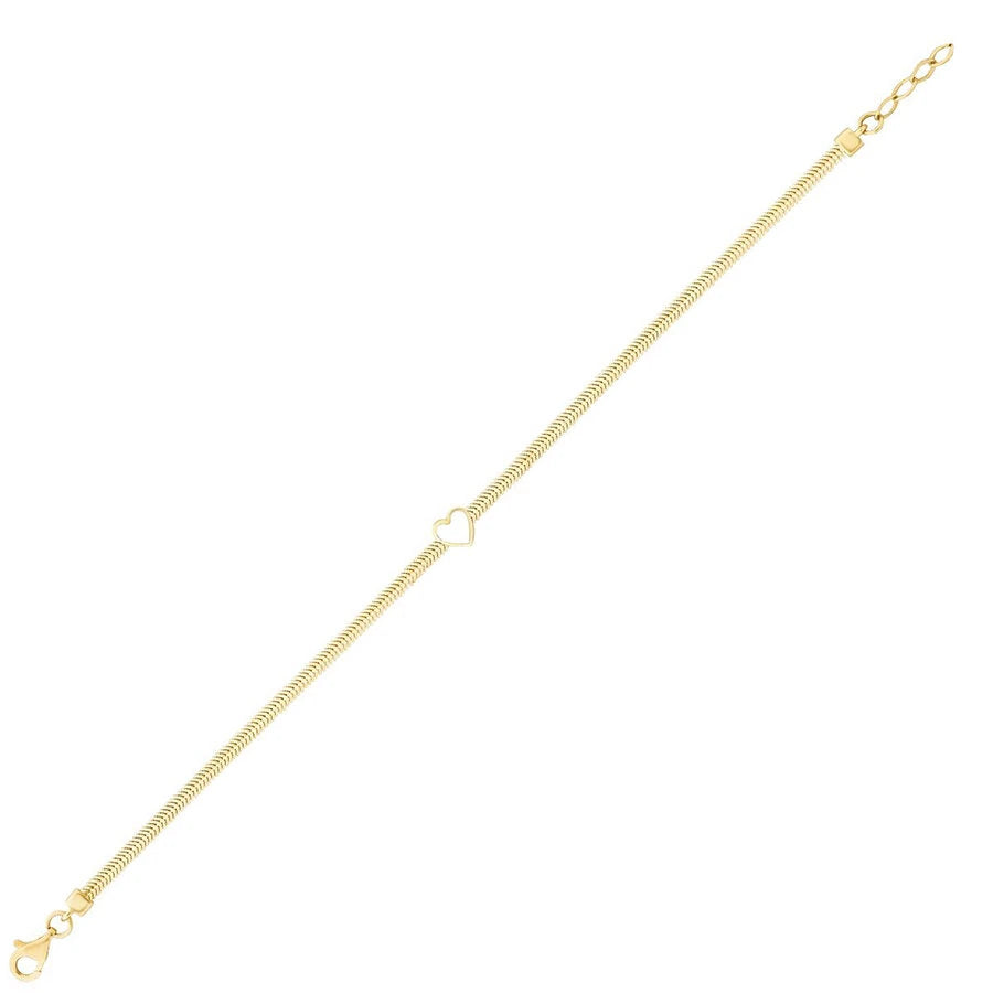 Goldenes Herz Fischgrätenketten Armband