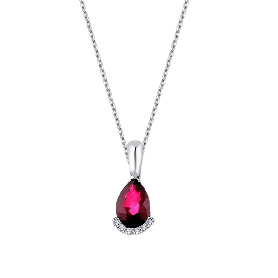 4.24 Karat Diamant Tropfen Rubin Set