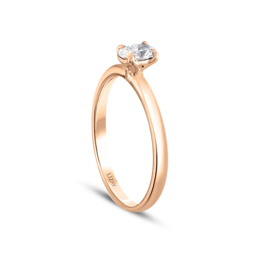 0.20 ct. Diamant Ovale Solitär Verlobungsring