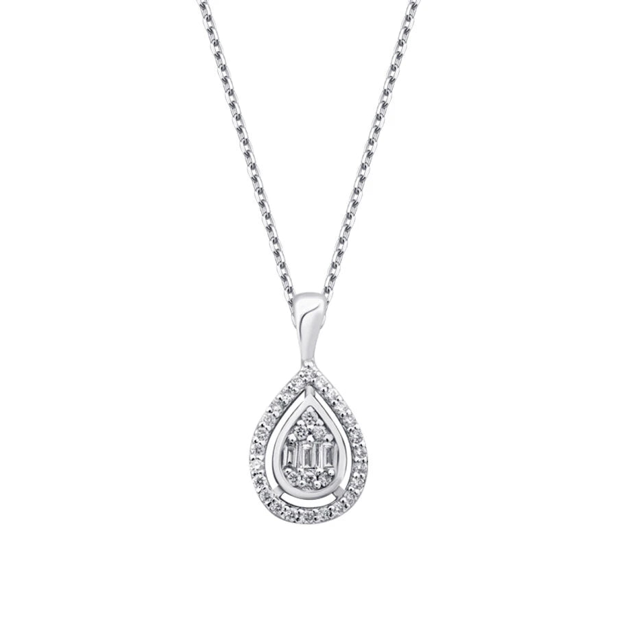 0.17 ct. Diamant Baguette Halskette