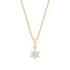 0.24 ct. Diamant Blumen Halskette