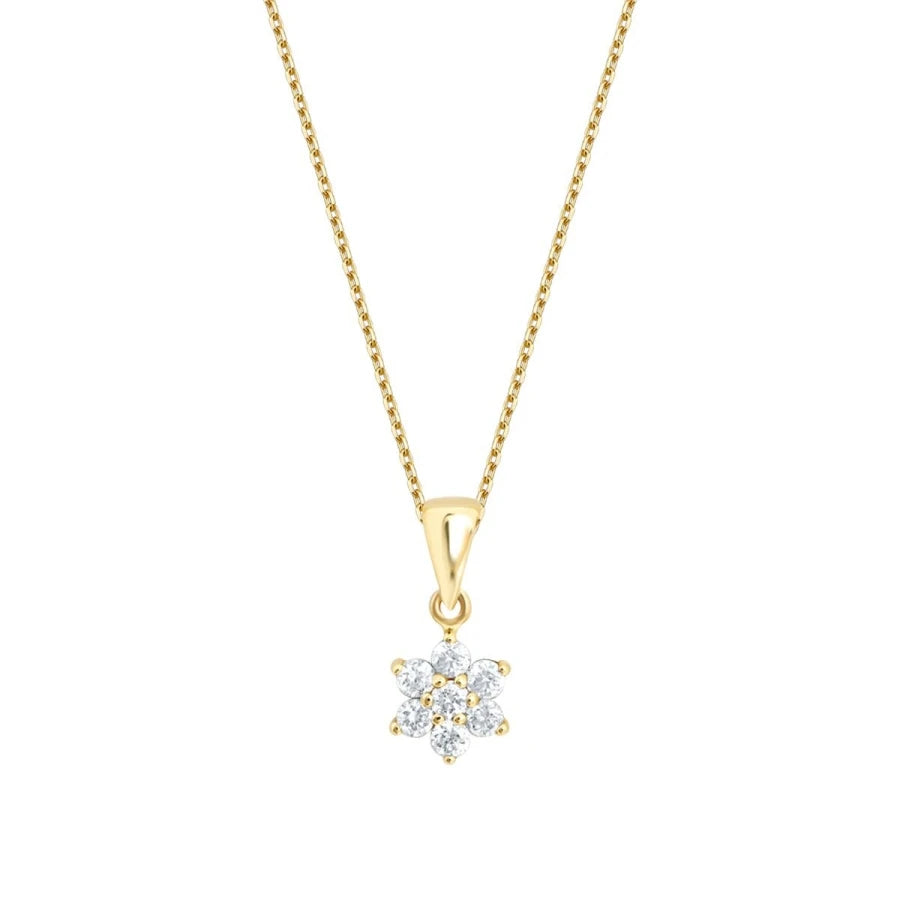 0.24 ct. Diamant Blumen Halskette