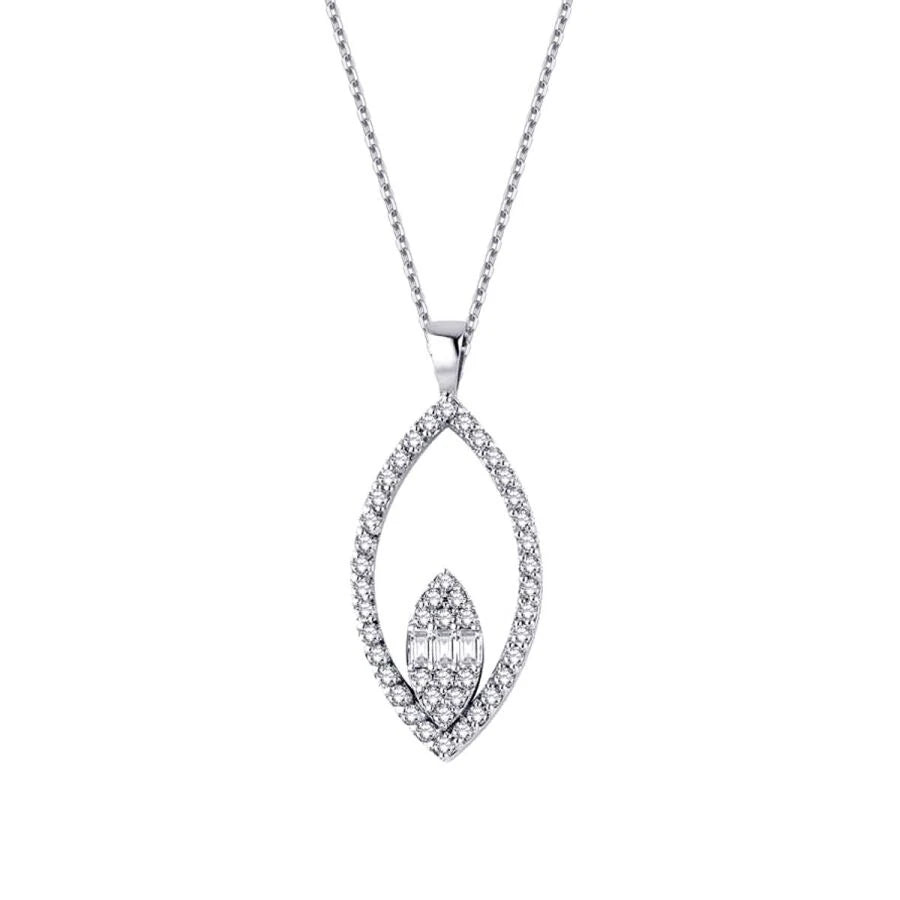 0.27 ct. Diamant Baguette Halskette