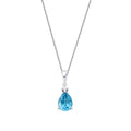 0.82 ct. Diamant Blauer Topas Halskette