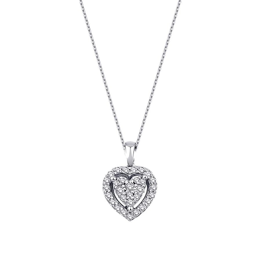 0.22 ct. Diamant Herz Halskette