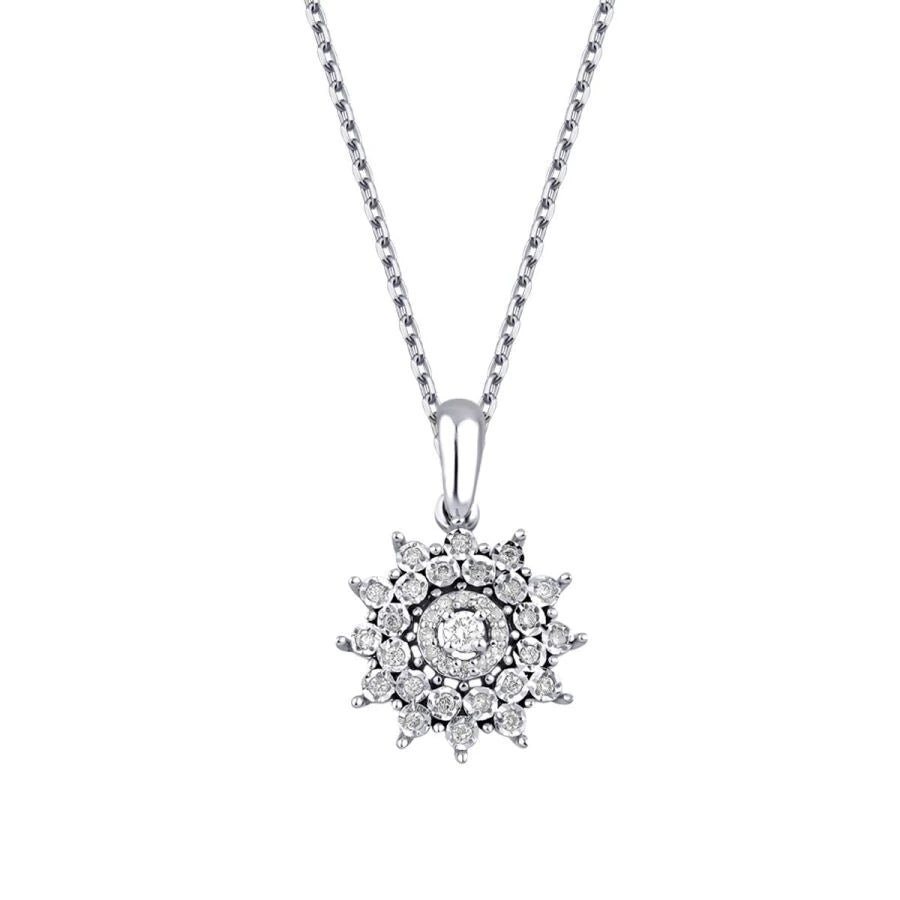 0.13 ct. Diamant Sonnen Halskette