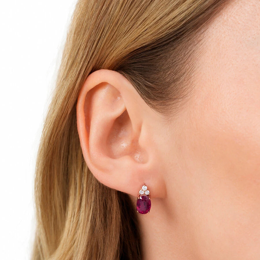 3.96 ct. Diamant Rubin Ohrringe