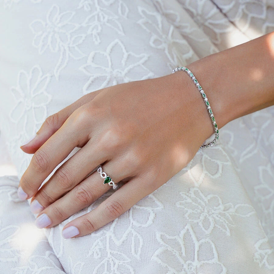 0.43 ct. Diamant Smaragd Ring