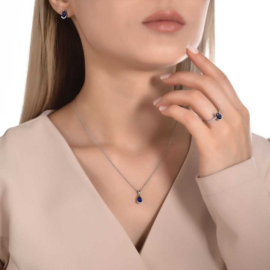 1.55 ct. Diamant Saphir Ohrringe