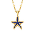 Gold Blaue Seestern Halskette
