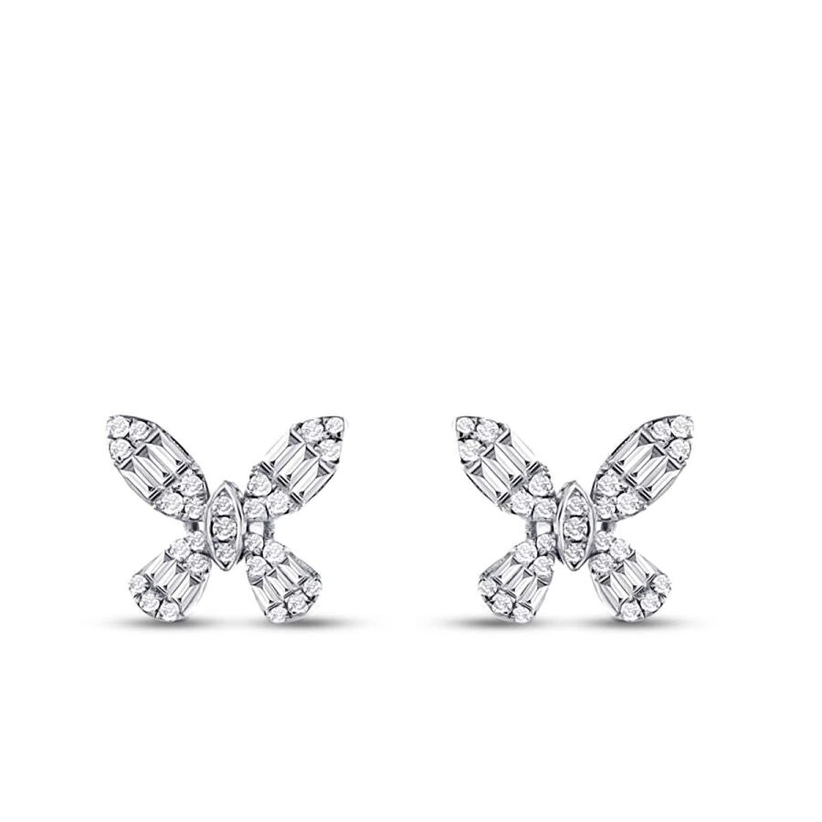 0.56 ct. Diamant Schmetterling Baguette Ohrringe