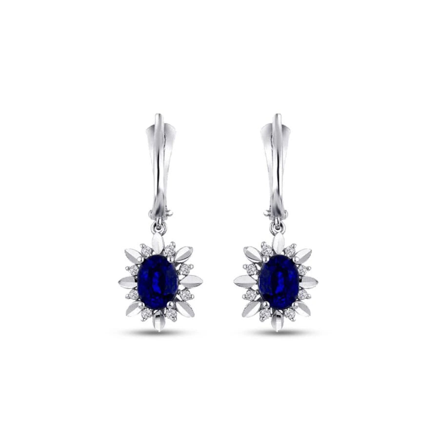 2.20 ct. Diamant Saphir Ohrringe