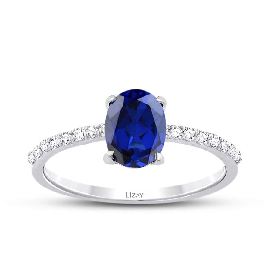1.92 ct. Diamant Ovale Saphir Ring