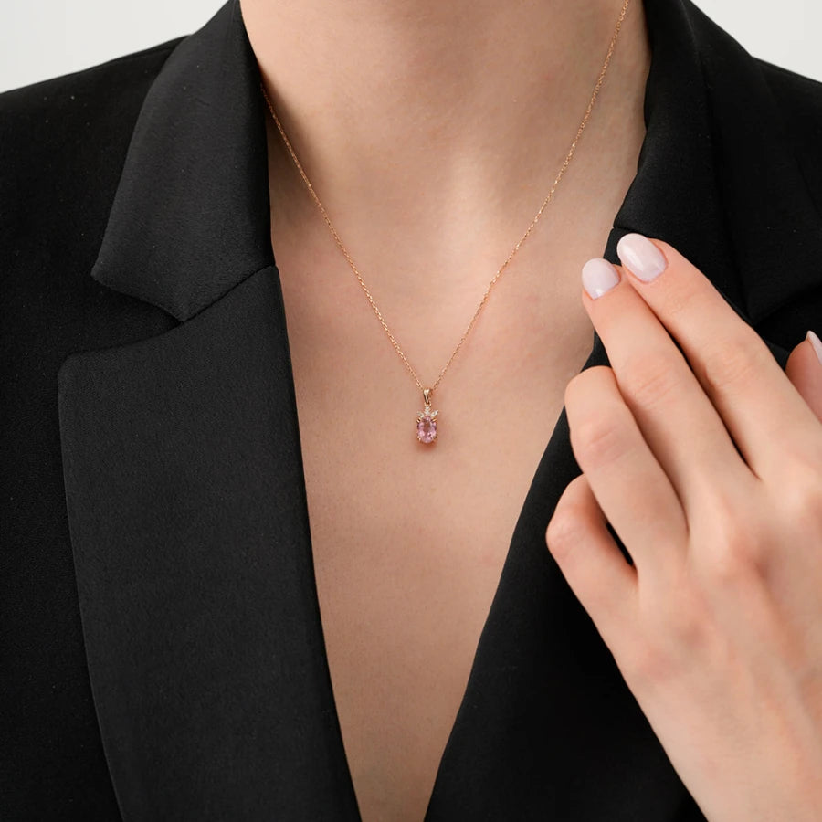 0.86 ct. Diamant Turmalin Halskette