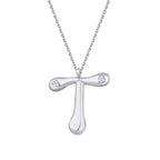 0.04 ct. Diamant T-Buchstabe Halskette