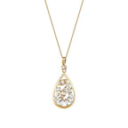0.37 ct. Diamant Tropfen Baguette Halskette