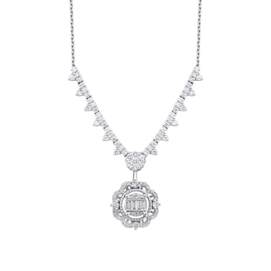 1.03 ct. Diamant Baguette Halskette