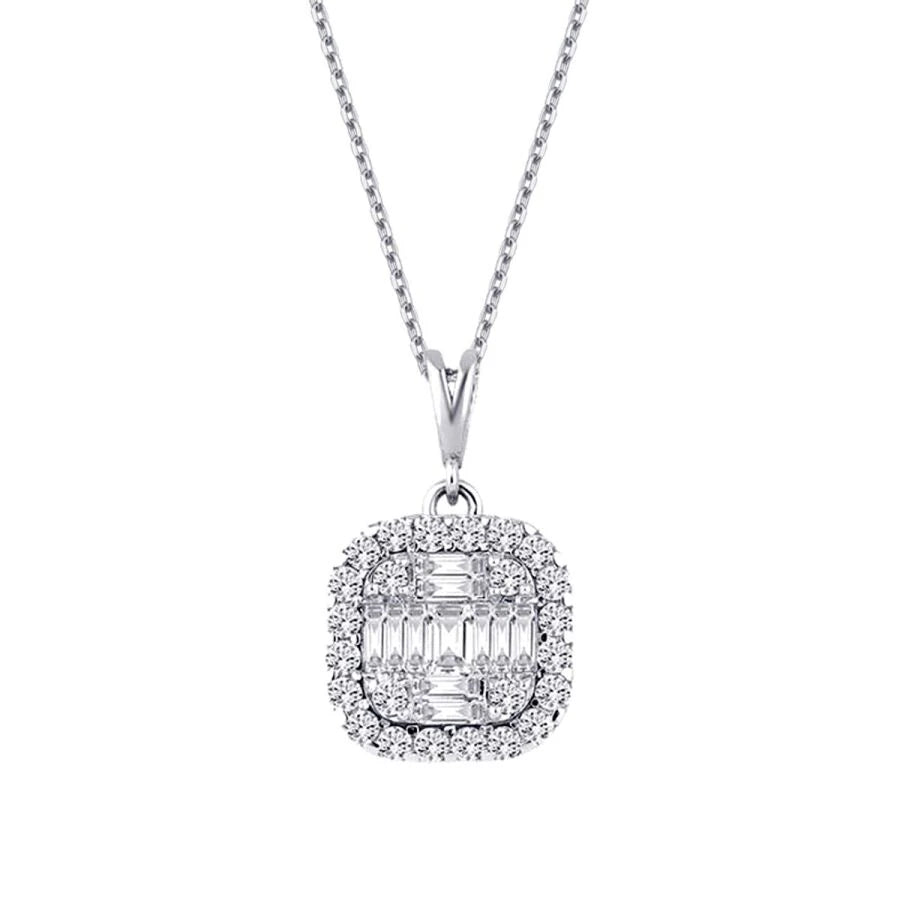 0.51 ct. Diamant Baguette Halskette