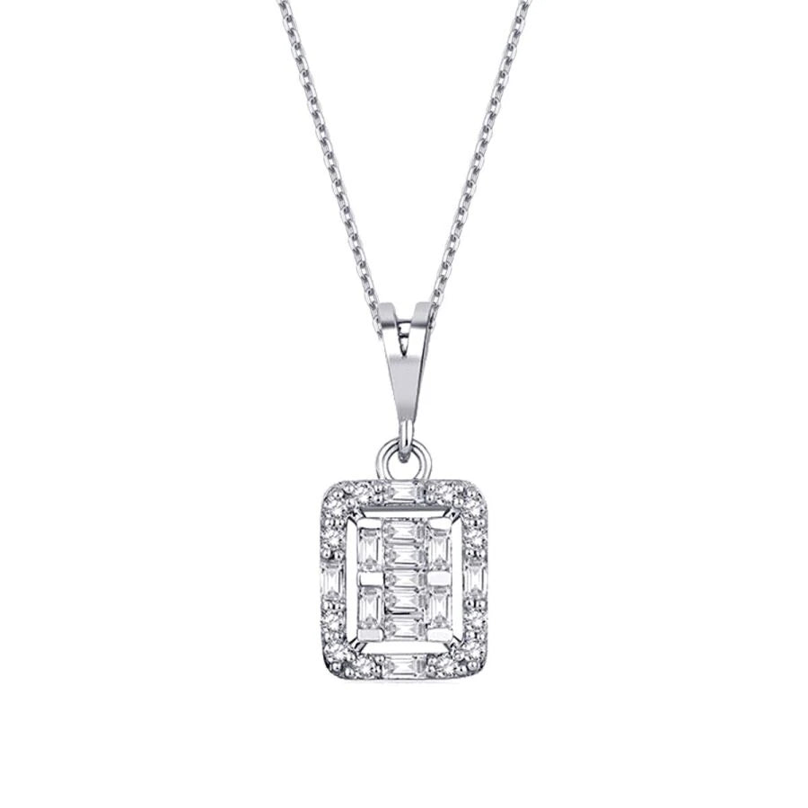 0.15 ct. Diamant Baguette Halskette