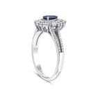 1.30 ct. Diamant Tropfen Saphir Ring