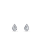 0.14 ct. Diamant Baguette Tropfen Ohrringe