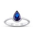 0.84 ct. Diamant Tropfen Saphir Ring