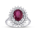 1.24 ct. Diamant Ovale Rubin Ring