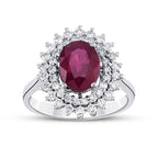 1.24 ct. Diamant Ovale Rubin Ring