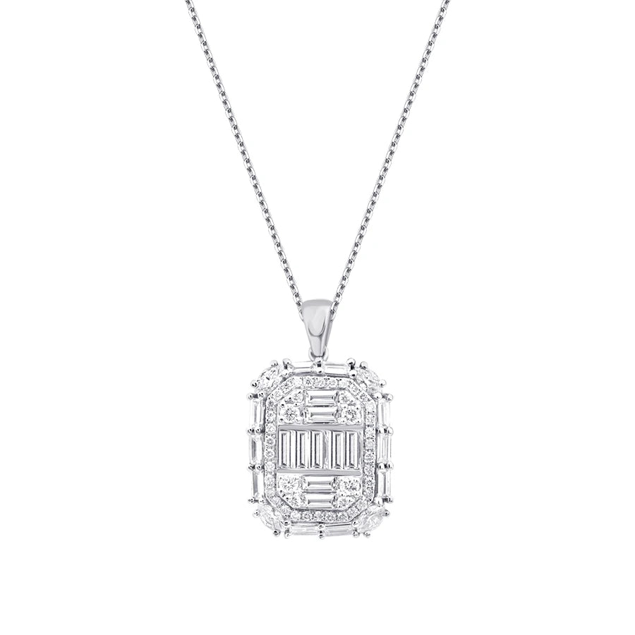 1.43 ct. Diamant Baguette Halskette