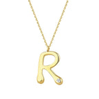 0.02 ct. Diamant R-Buchstabe Halskette