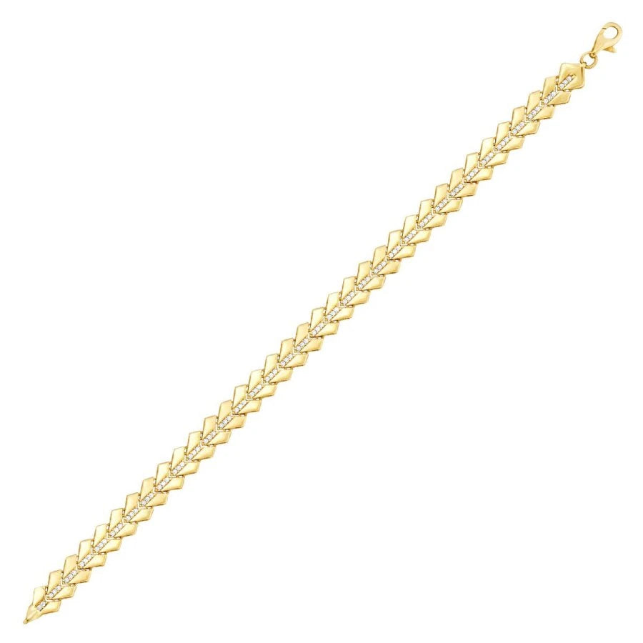 Gold Armband mit Stein in Dreiecksform
