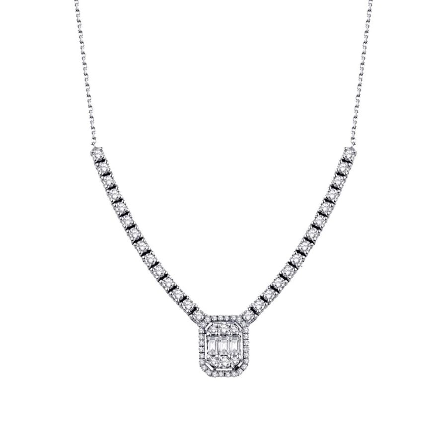 1.02 ct. Diamant Baguette Halskette
