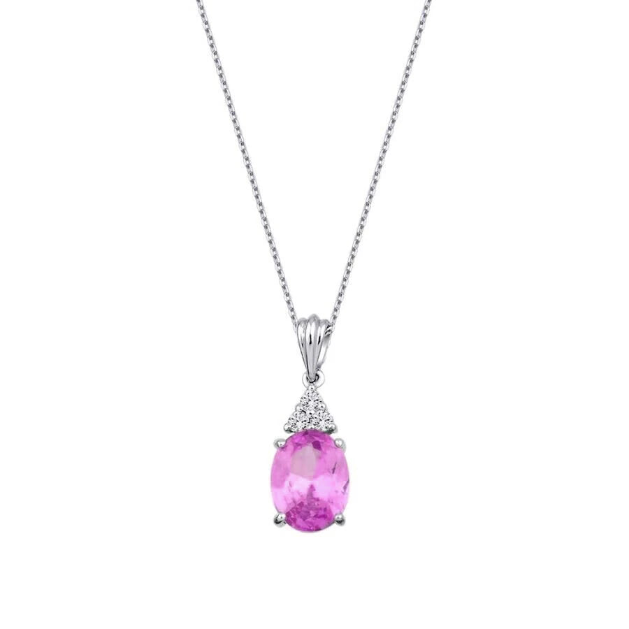 2.03 ct. Diamant Rosa Saphir Halskette