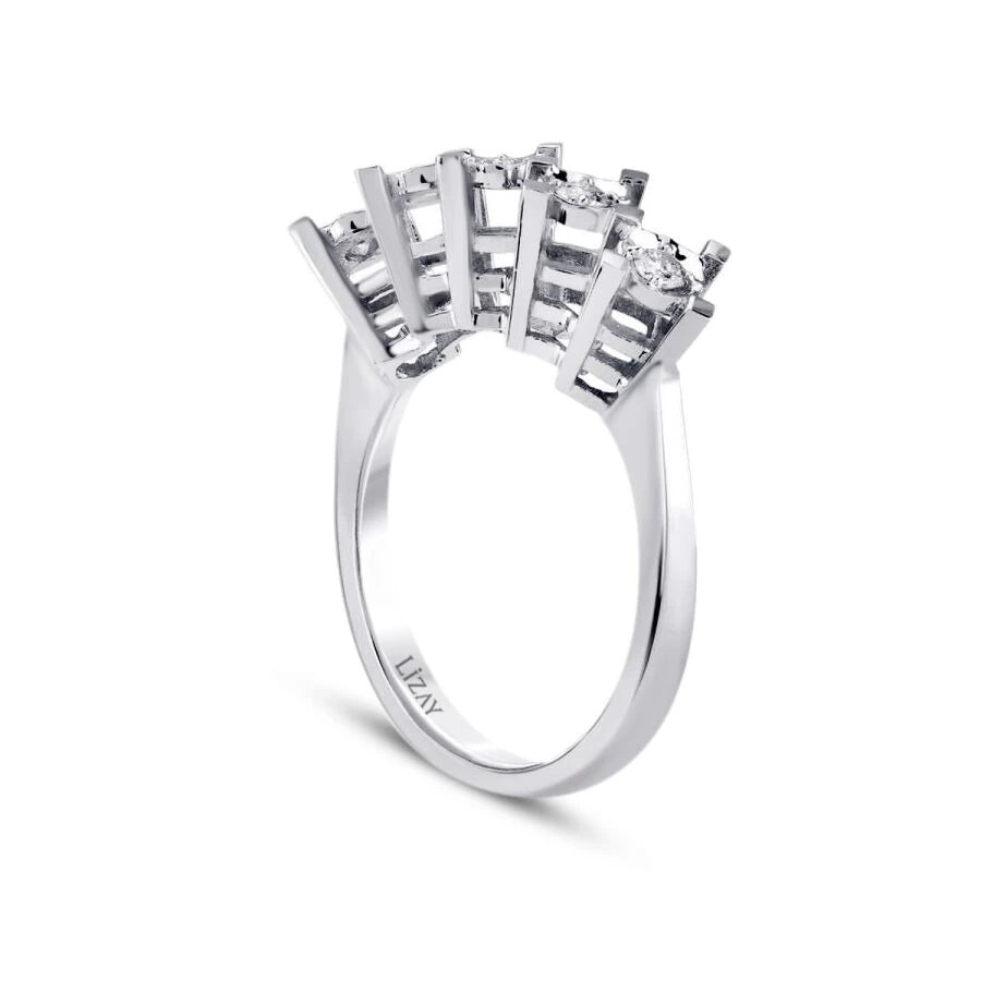 1.00 ct.-Stil Diamant-Effekt Fünf-Stein Ring