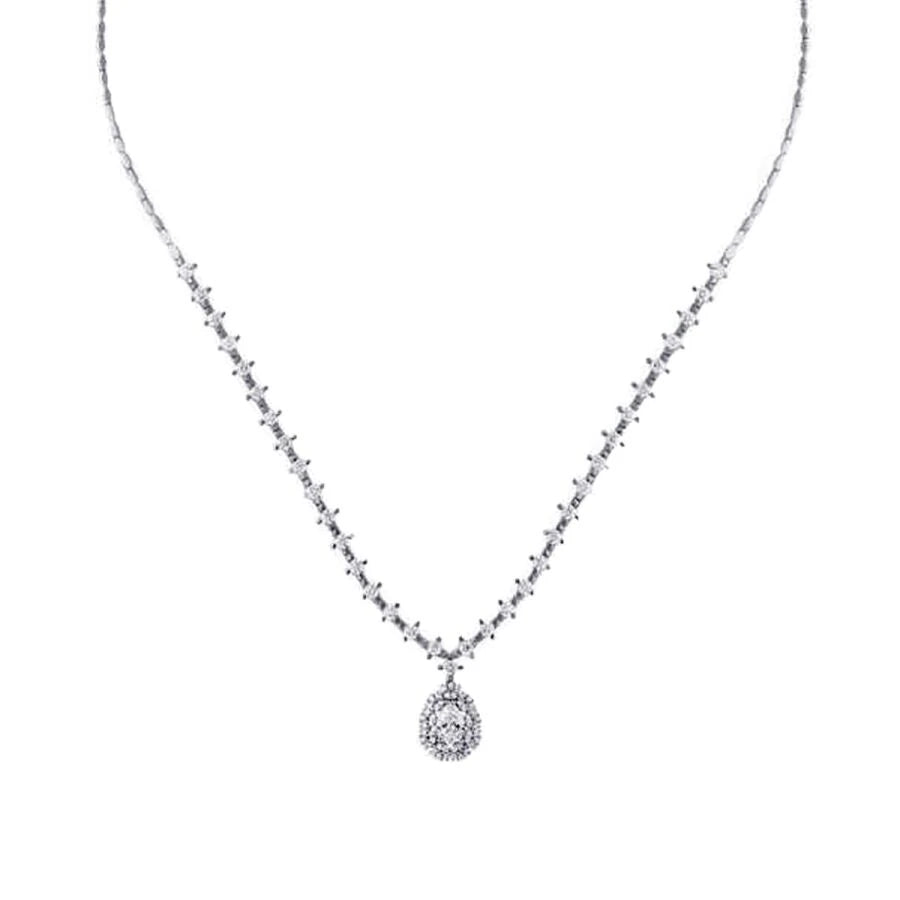 Gold Design-Halskette mit Reihensteinen