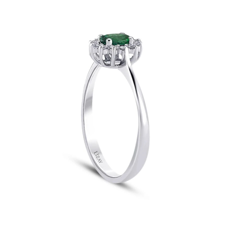 0.35 ct. Diamant Smaragd Ring