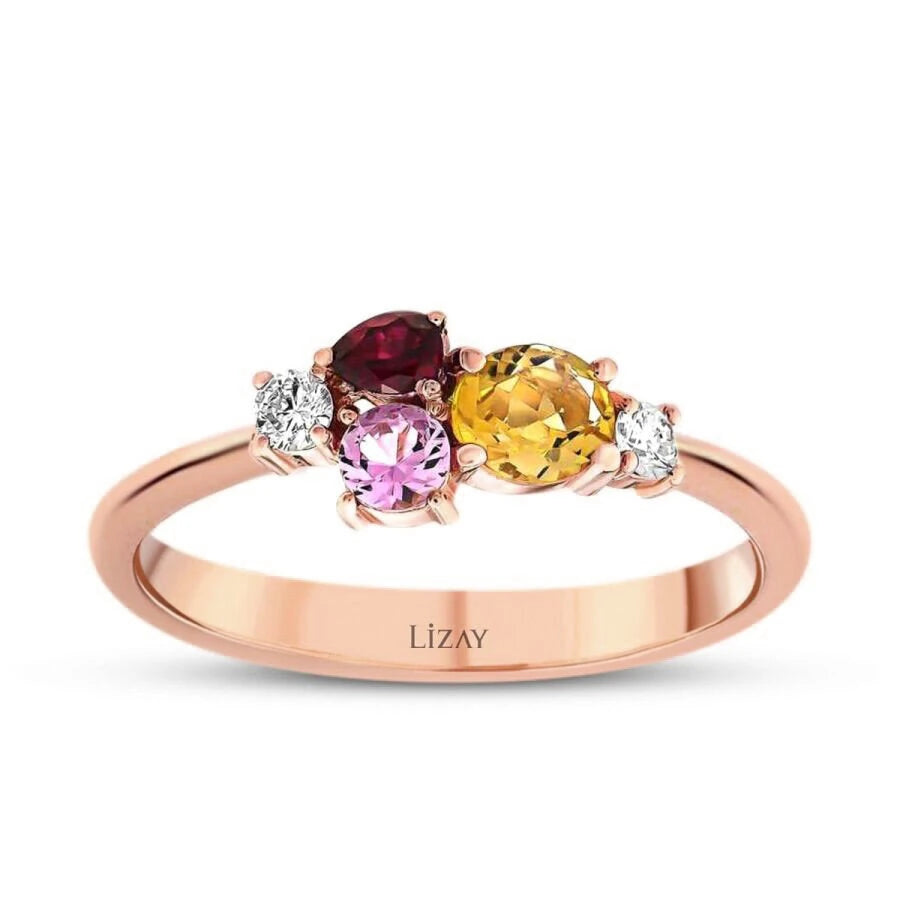 0.64 ct. Diamant Farbstein Ring