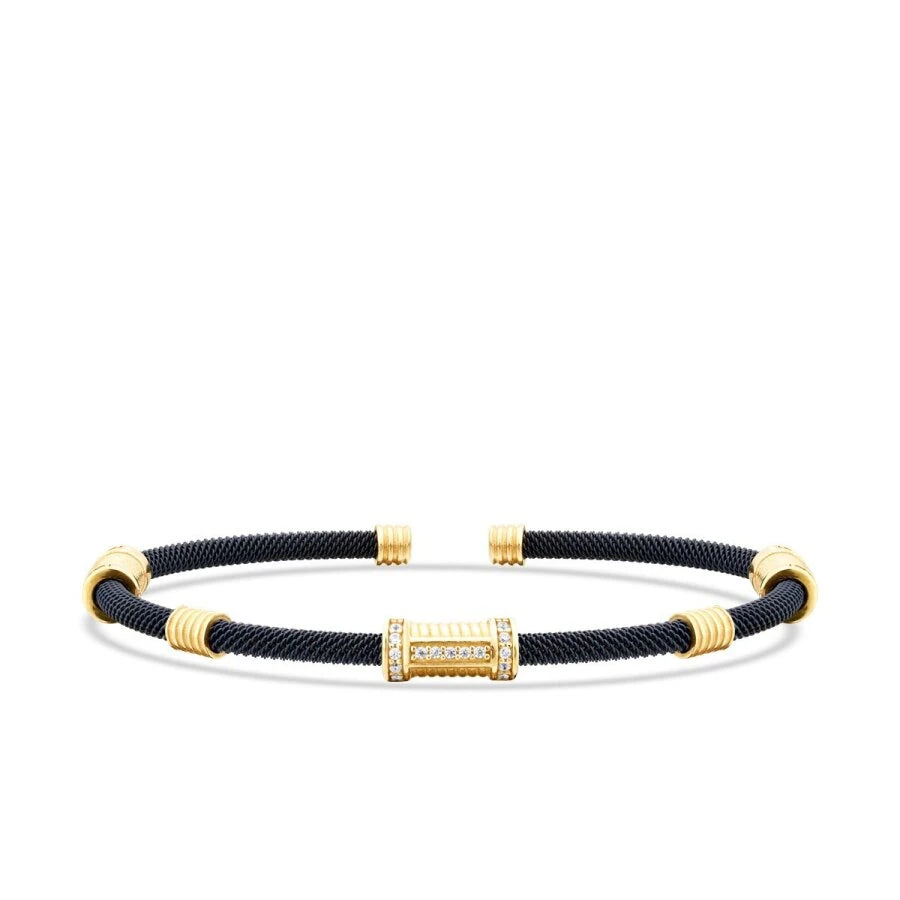 Gold Herren Armband mit Zylinderdetail