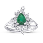 3.91 Karat Diamant Smaragd Set