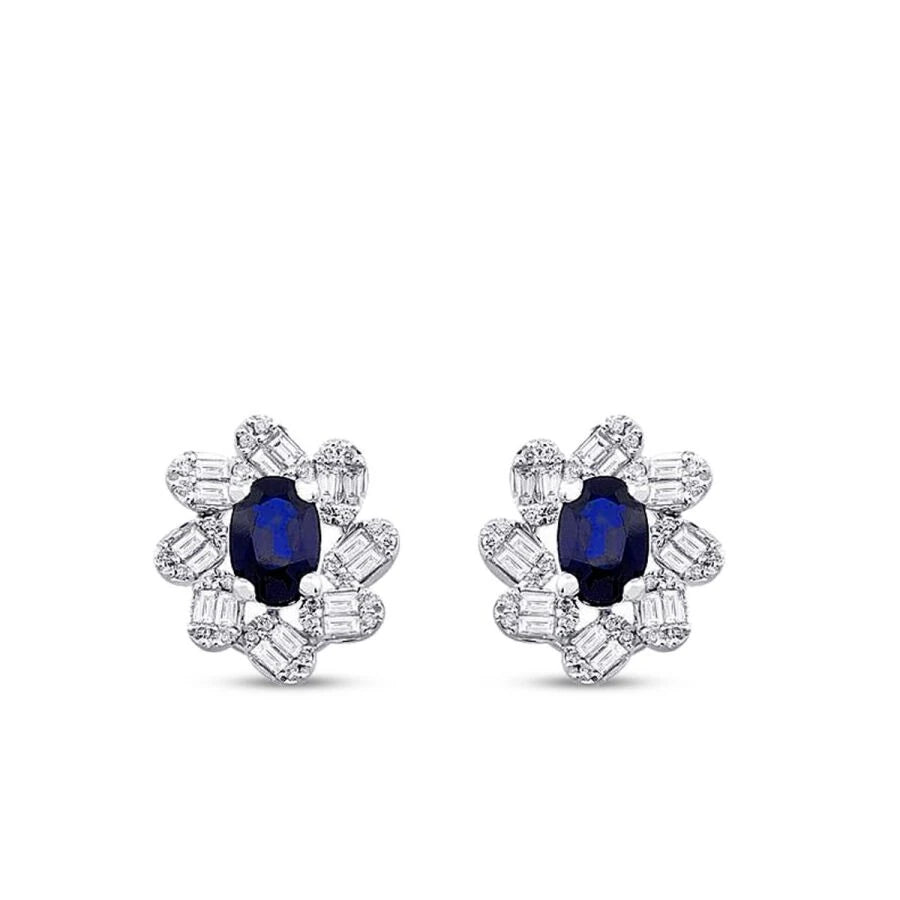 2.54 ct. Diamant Baguette Saphir Ohrringe
