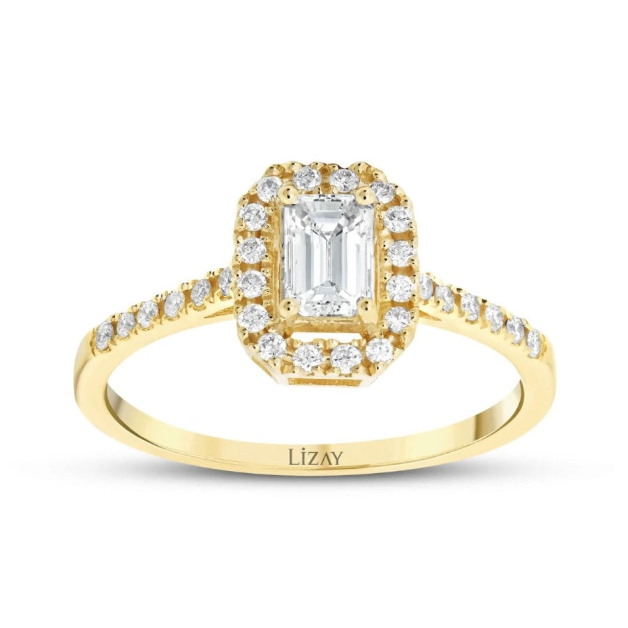 0.69 ct. Diamant Smaragd Ring