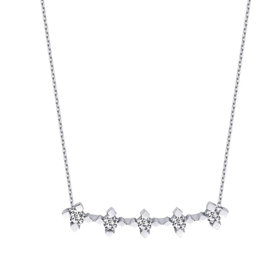 0.32 ct. Diamant Fünf-Stein Halskette