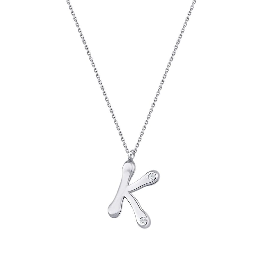 0.04 ct. Diamant K-Buchstabe Halskette