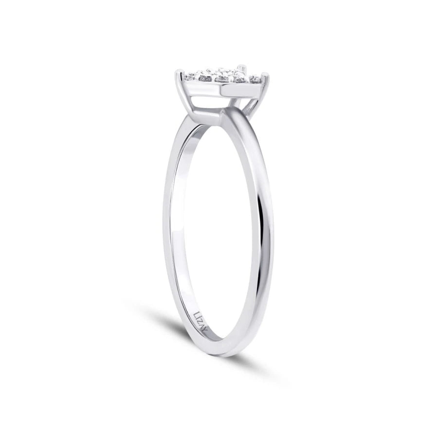 0.09 ct. Diamant Weißgold Herz Ring