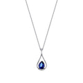 1.98 ct. Diamant Tropfen Saphir Halskette