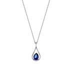1.98 ct. Diamant Tropfen Saphir Halskette